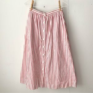 vintage 80s 90s striped a line button down skirt